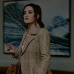Celeste Baker’s beige leather moto jacket on The Lincoln Lawyer