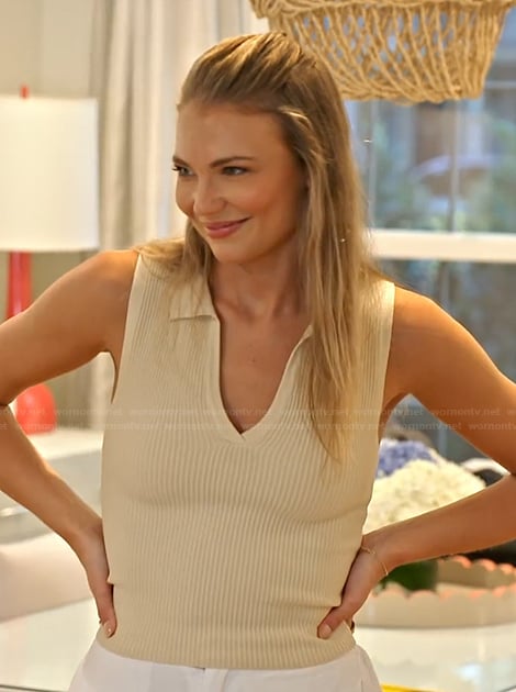Charley’s yellow ribbed top on Southern Charm