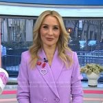 Chassie’s lilac double breasted blazer and pants on Today