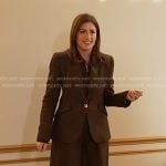 Chloe’s brown pinstripe blazer and pants on Today
