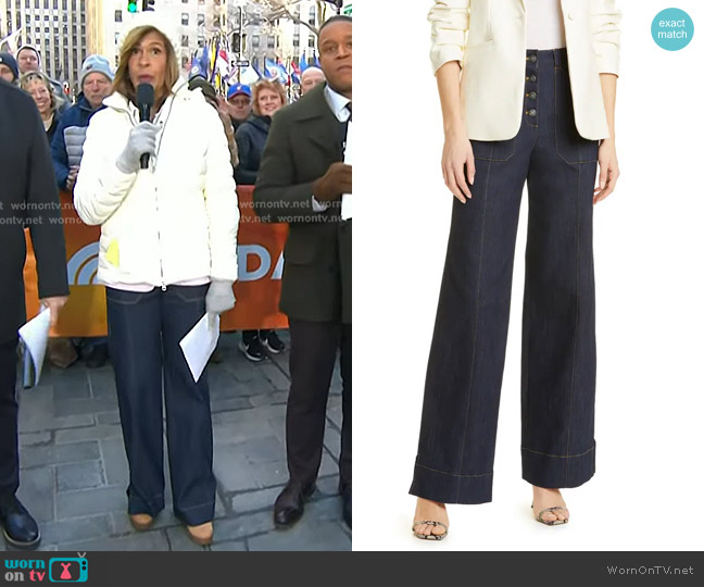 Cinq a Sept Benji Wide Leg Jeans in Indigo worn by Hoda Kotb on Today