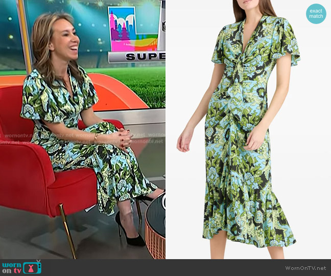 Cinq a Sept Damask Peeta Dress worn by Shannon Doherty on NBC News Daily