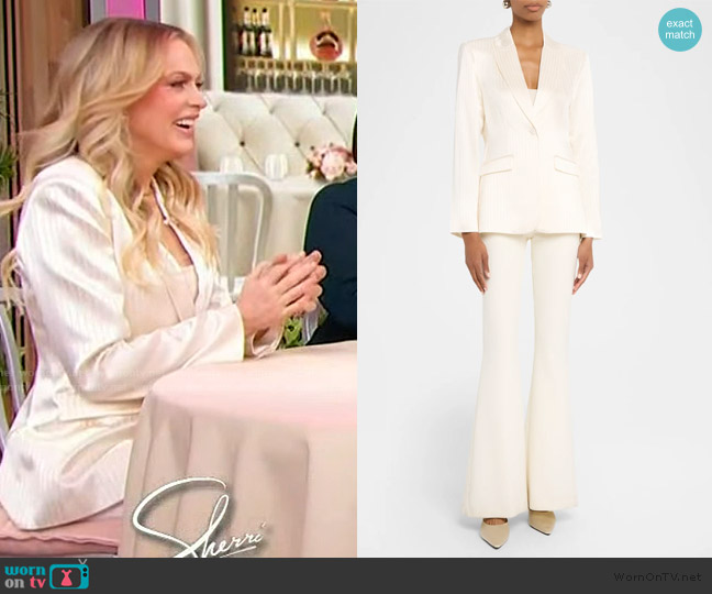 Cinq a Sept Georgia Stripe Satin Blazer worn by Elaine Hendrix on Sherri