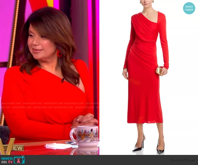Cinq a Sept Jalyn Midi Dress worn by Ana Navarro on The View