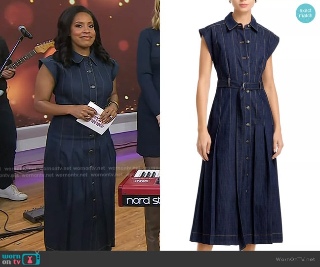 Cinq a Sept Karter Denim Dress worn by Sheinelle Jones on Today