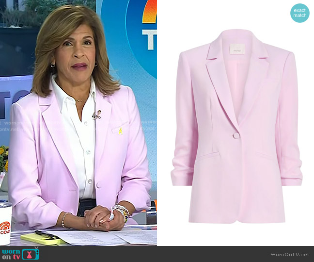 Cinq a Sept Khloe Ruched-Cuff Blazer in Soft Peony worn by Hoda Kotb on Today