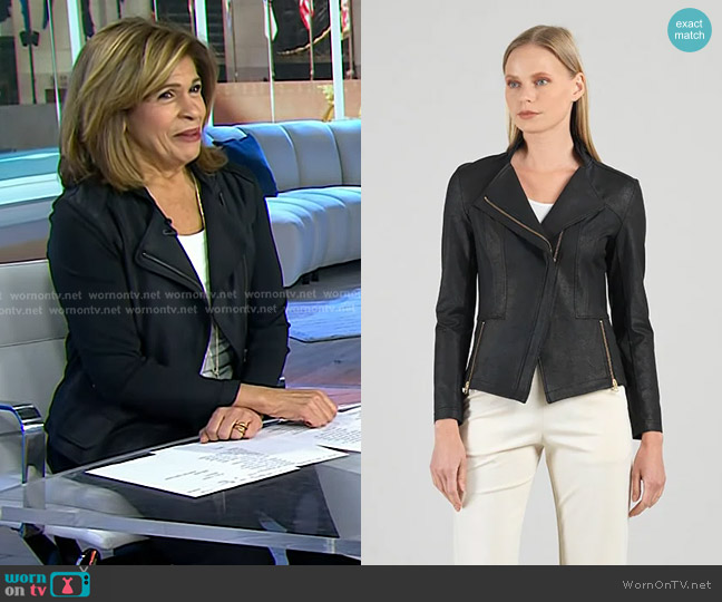 Clara Sunwoo Liquid Leathe Signature Jacket in Black worn by Hoda Kotb on Today