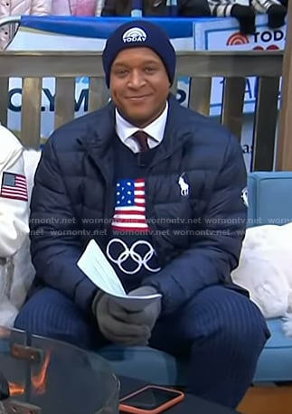 Craig’s navy American flag sweater on Today
