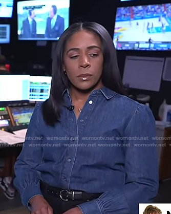 Dana Griffin’s denim button down top on NBC News Daily