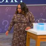 Denise Caldwell’s brown floral mesh dress on Tamron Hall Show
