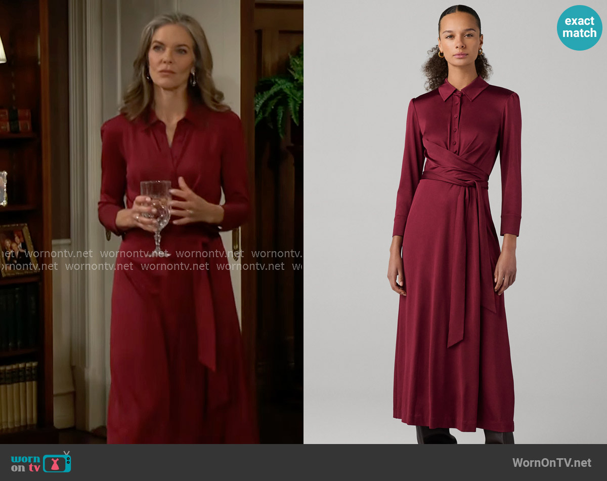 Diane von Furstenberg Sana Dress in Wine Pink worn by Diane Jenkins (Susan Walters) on The Young and the Restless
