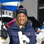Hoda’s navy down jacket on Today