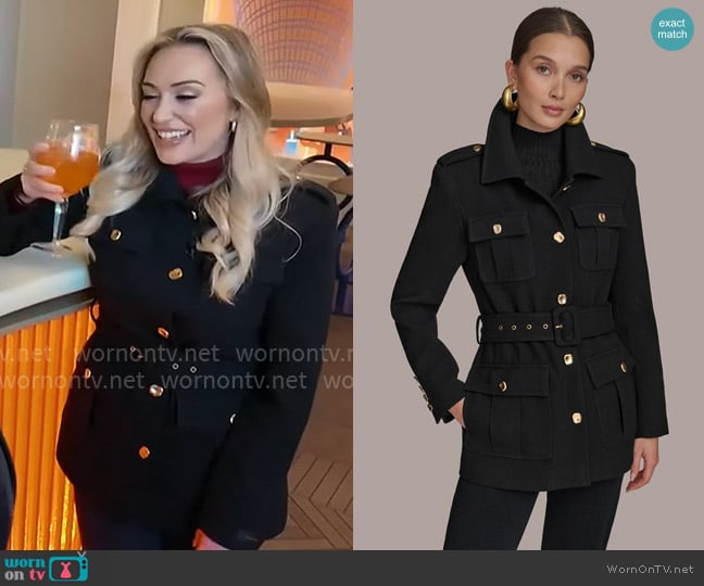 Donna Karan Belted Military Blazer worn by Kelly O'Grady on CBS Mornings