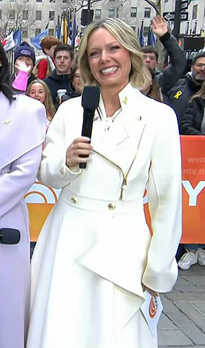 Dylan’s white ruffle coat on Today