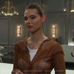 Electra’s brown ruffle cardigan on The Bold and the Beautiful