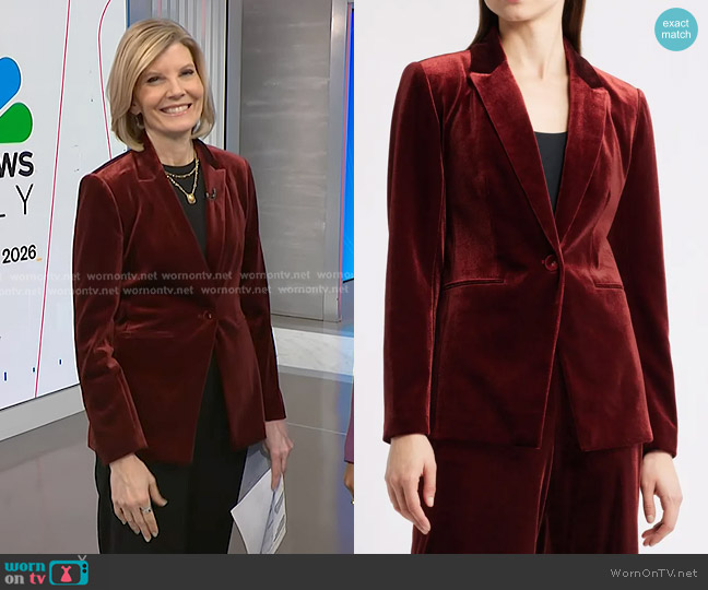 Elie Tahari The Lucia Velvet Blazer worn by Kate Snow on NBC News Daily