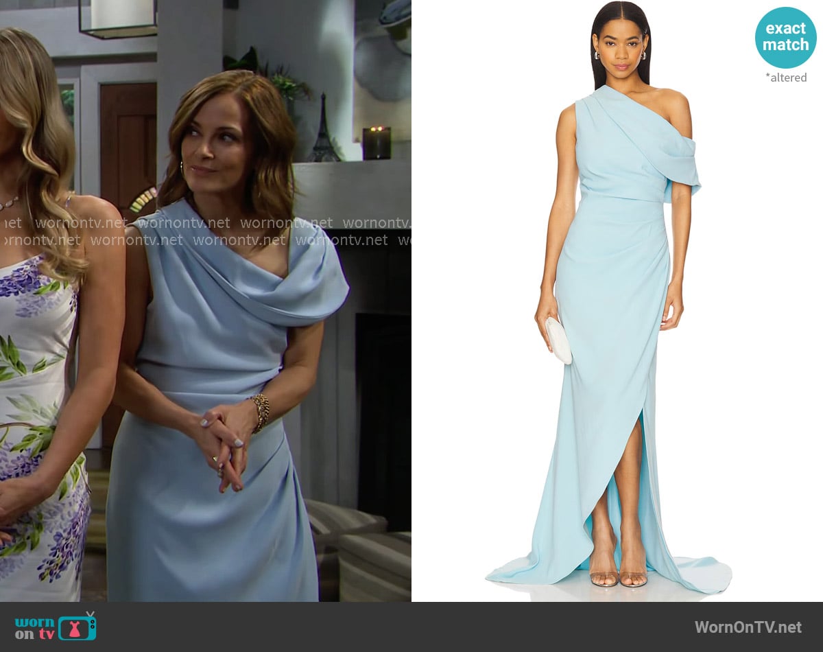 Elliatt Isadora Gown in Baby Blue worn by Taylor Hayes (Rebecca Budig) on The Bold and the Beautiful
