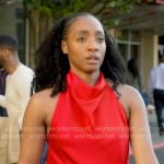 Faith’s red halter top on Will Trent