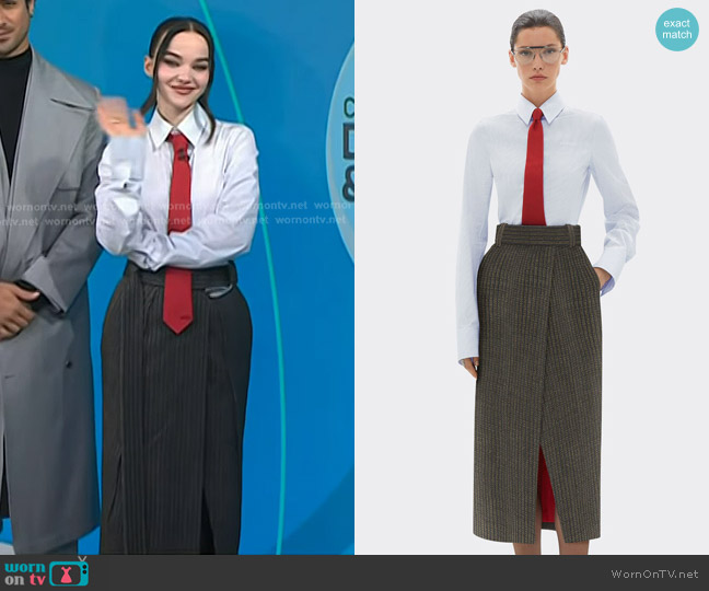Ferrari Multistriped Cotton Shirt worn by Dove Cameron on Today