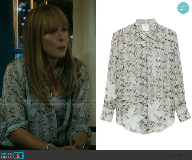 Forte Forte Snake-print shirt worn by Helene Lando (Karin Viard) on Vanished