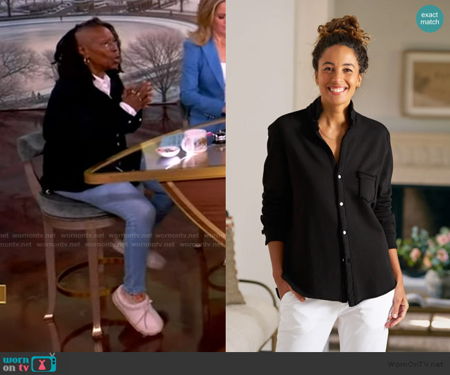 Frank and Eileen Eileen Sweatshirt Button-Up worn by Whoopi Goldberg on The View