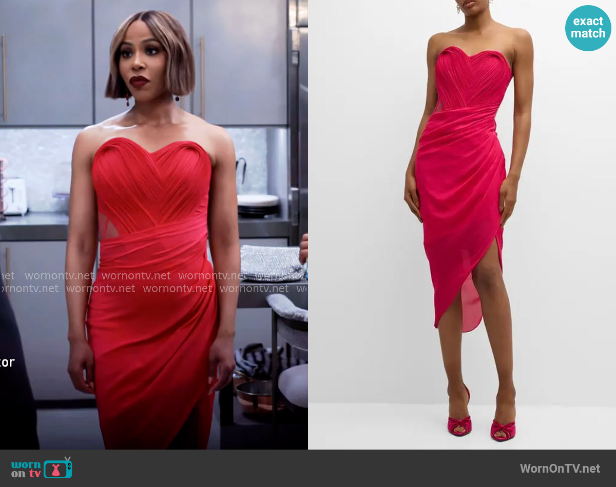 Gaurav Gupta Strapless Sculpted Corset Midi Dress worn by Andrea Barnes (Kj Smith) on Tyler Perrys Sistas