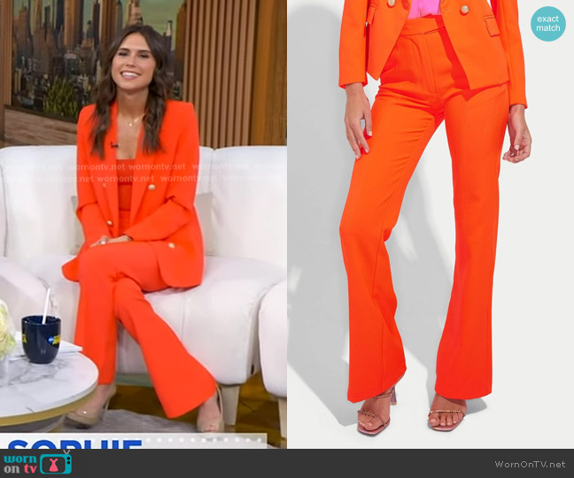 Generation Love Lucca Crepe Pants in Papaya worn by Sophie Flay on Good Morning America