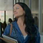Grace’s blue leopard print panelled shirt on The Lincoln Lawyer
