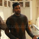 Naveen’s grey argyle sweater on The Burbs