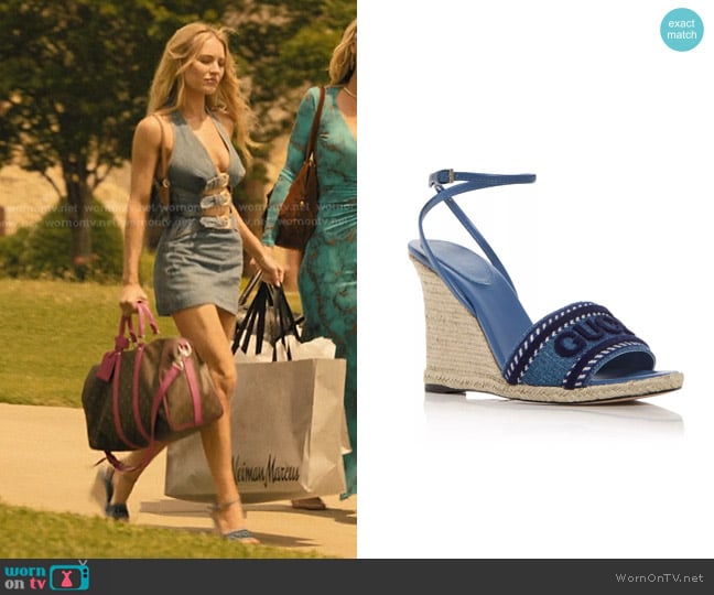 Gucci Logo Espadrille Wedge Sandals worn by Ainsley Norris (Michelle Randolph) on Landman
