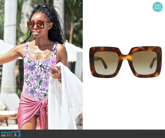 Gucci Square Sunglasses worn by Venita Aspen on Southern Charm