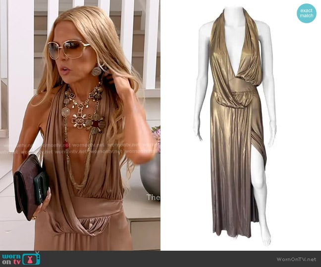 Gucci Vintage Plunging Neckline Backless Gown worn by Rachel Zoe on The Real Housewives of Beverly Hills