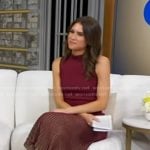 Sophie Flay’s red ribbed pleated dress on Good Morning America