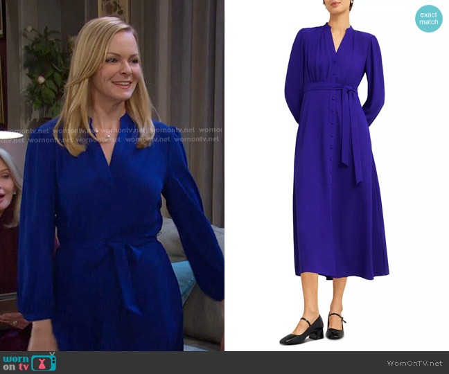 Hobbs Peony Dress in Cobalt Blue worn by Belle Brady (Martha Madison) on Days of our Lives