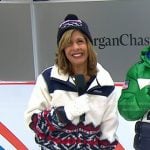 Hoda’s white print fleece jacket on Today
