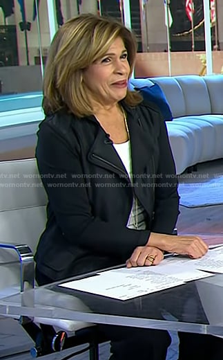 Hoda’s black leather moto jacket on Today