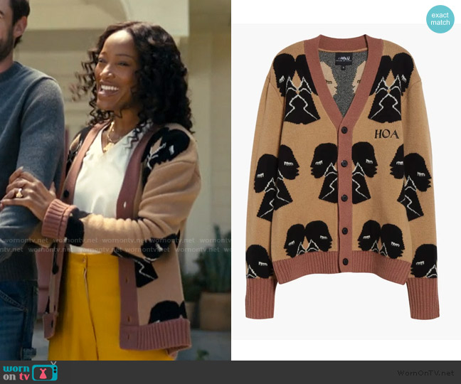 House of AAMA Silhouette Cardigan Sweater worn by Samira Fisher (Keke Palmer) on The Burbs