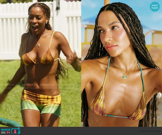 Indah Greta Skimpy Triangle Bikini Top worn by Ciara Miller on Summer House