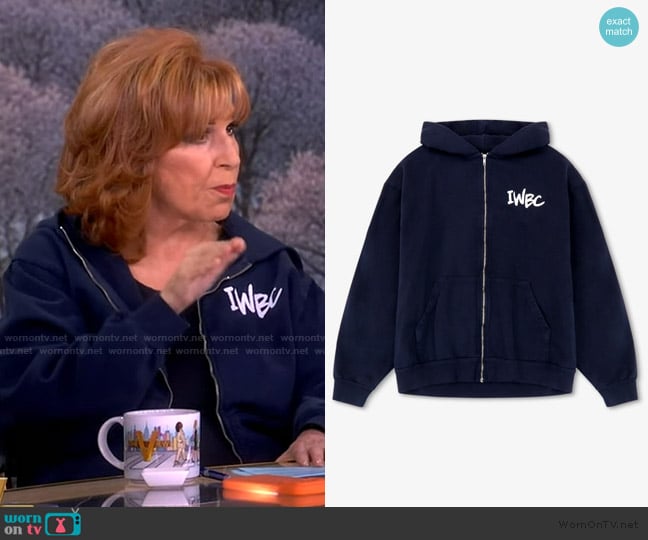 IWBC Just Get Up Unisex Zip Front Hoodie Sweatshirt worn by Joy Behar on The View