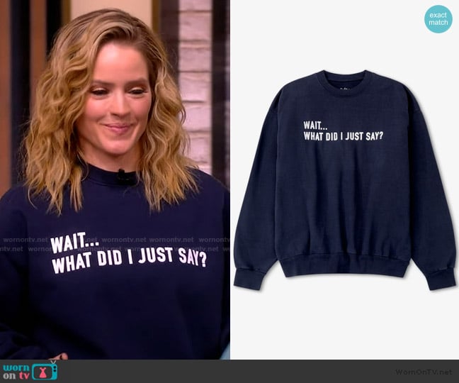 IWBC Wait, What Did I Just Say? Unisex Crew Fleece Sweatshirt worn by Sara Haines on The View