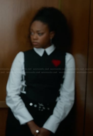 Izzy’s black heart patch vest on The Lincoln Lawyer