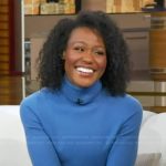 Janai’s blue turtleneck sweater on Good Morning America