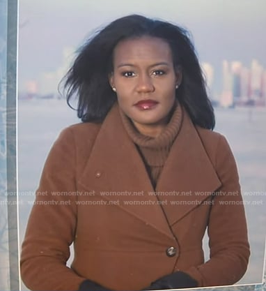 Janai’s brown coat on Good Morning America