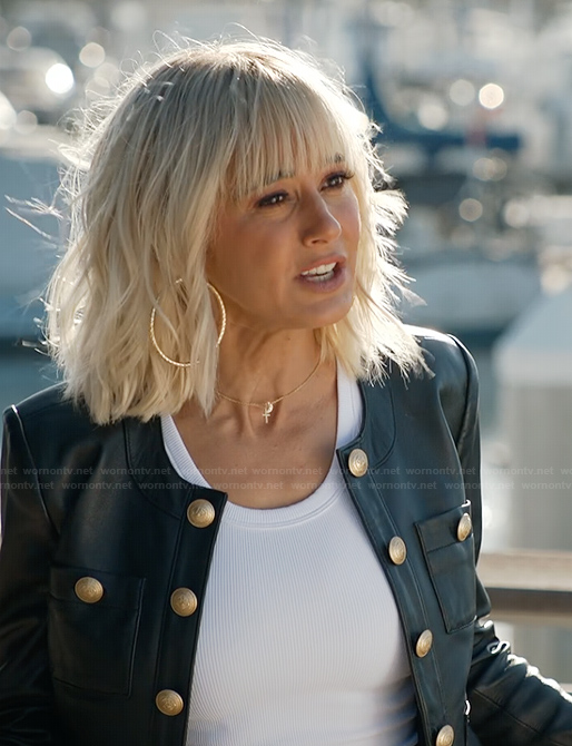 Jeanine’s black leather jacket on The Lincoln Lawyer
