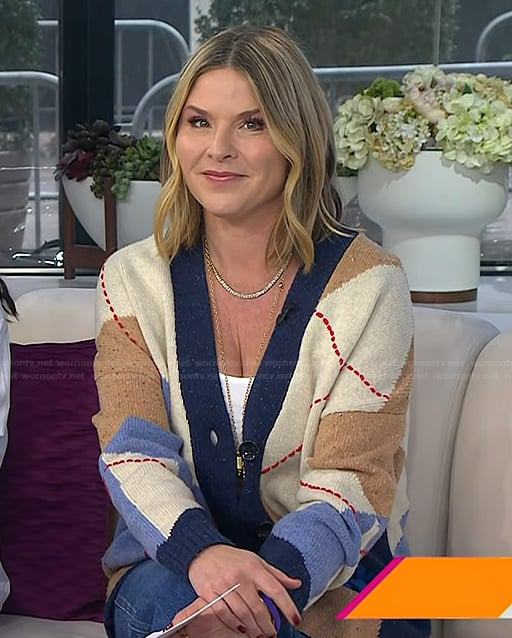 Jenna’s argyle print cardigan and jeans on Today