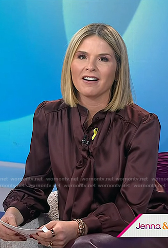 Jenna’s brown tie neck blouse on Today