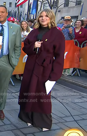 Jenna’s burgundy wrap coat on Today