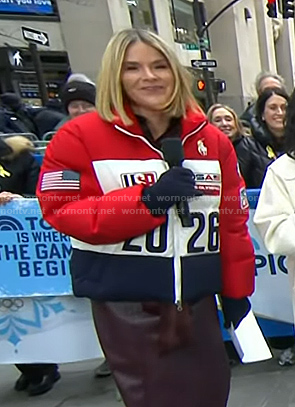 Jenna’s colorblock puffer jacket on Today