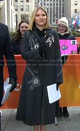 Jenna’s grey floral embroidered coat on Today