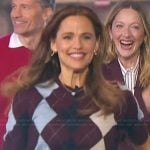 Jennifer Gardner’s argyle print sweater on The Jennifer Hudson Show